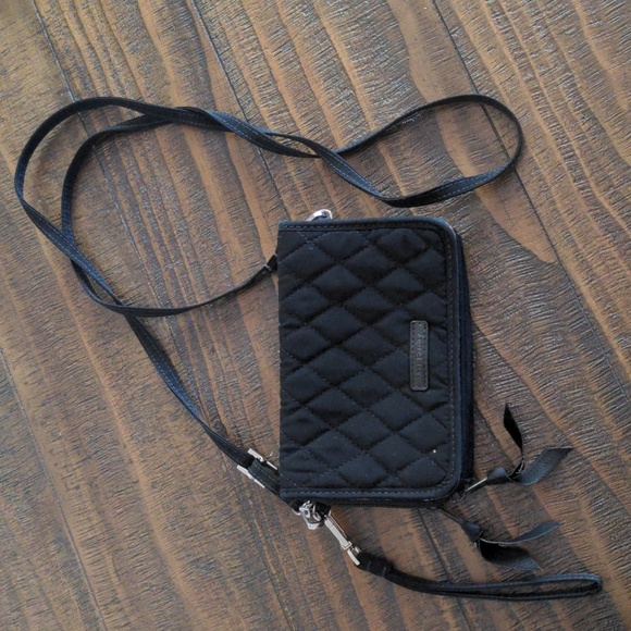 Vera Bradley Handbags - Vera Bradley Black Mini Wallet with cross body straps